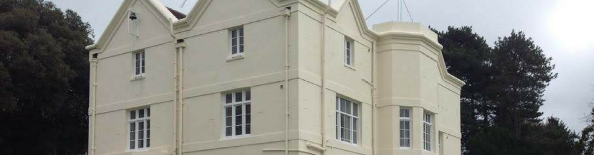 Wide view of Withersdane Hall after render repair
